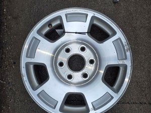 2007-2013 GMC Sierra 1500 Silver 17-inch 5-Spoke Machined Silver Alloy Wheel (Used OEM)