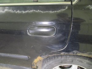 1996-2000 Honda Civic Black Exterior Door Handle - Rear, Left (Driver) (Used OEM)