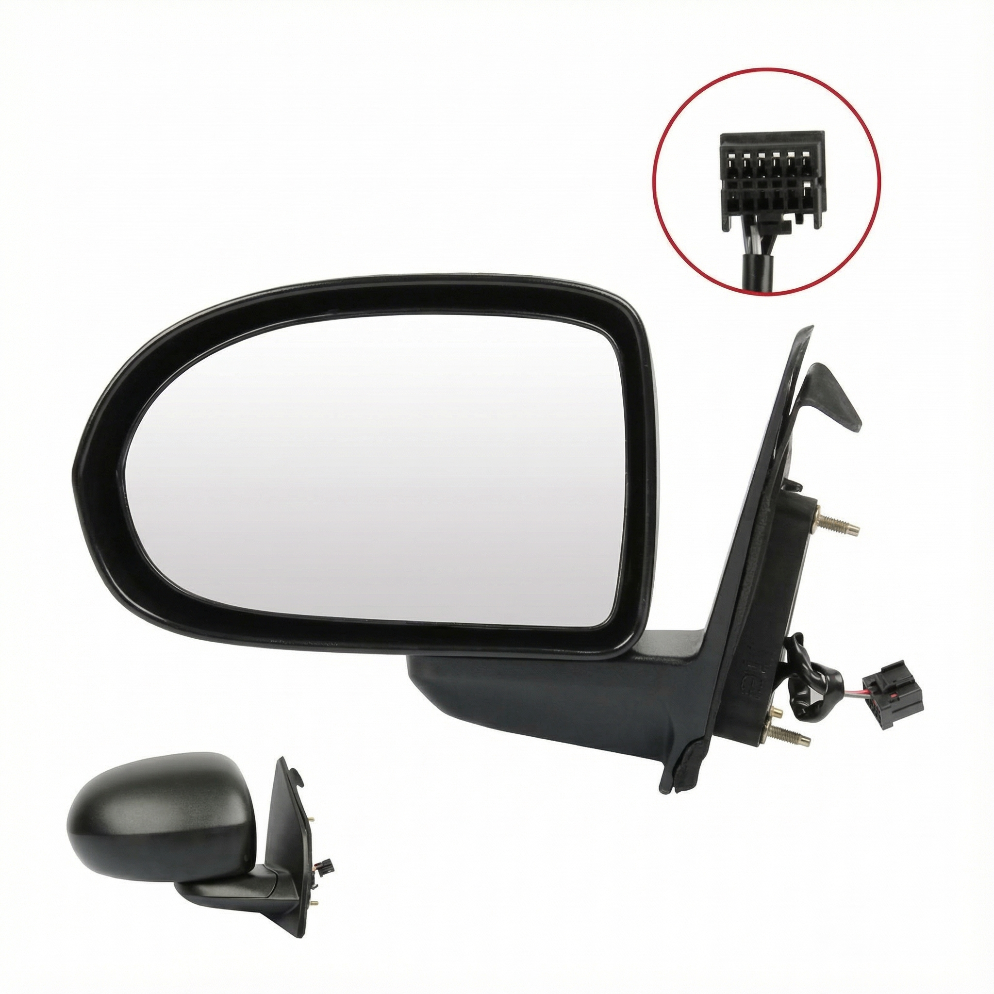 2007-2012 Jeep Compass Black Power Door/Side View Mirror - Left (Driver) (Used OEM)