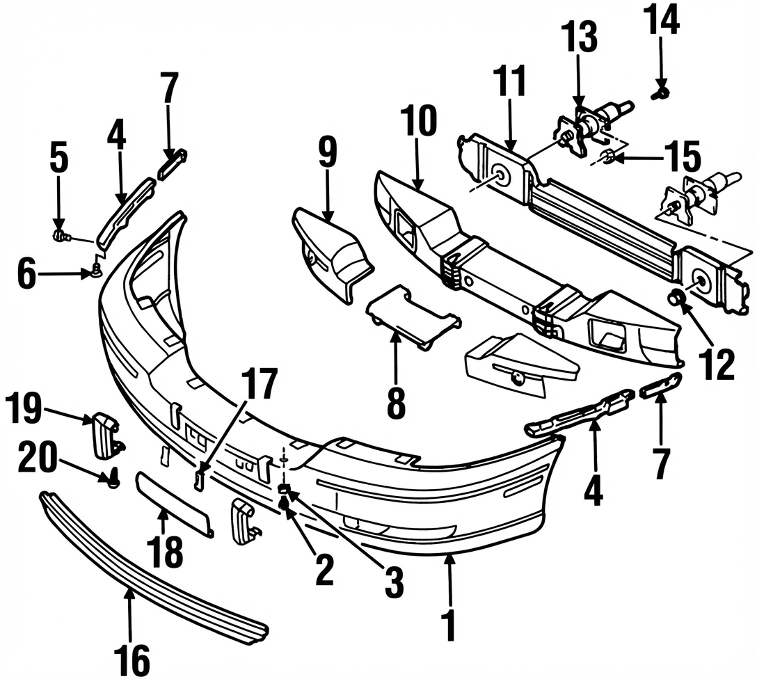 1997-1999 Cadillac Catera Bumper Reinforcement with Shock and Foam - Front (Used OEM)