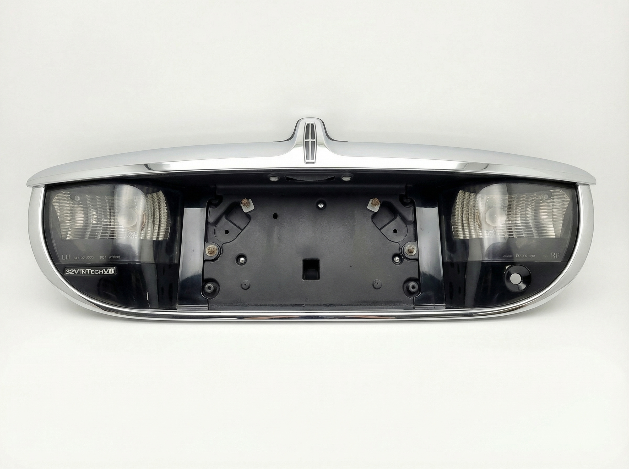 1998-2002 Lincoln Continental Chrome Chrome Rear Tail Finish Panel Assembly with Lights (Used OEM)