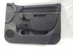 2007-2014 GMC Sierra 2500 HD Black Door Interior Trim Panel - Front, Right (Passenger) (Used OEM)