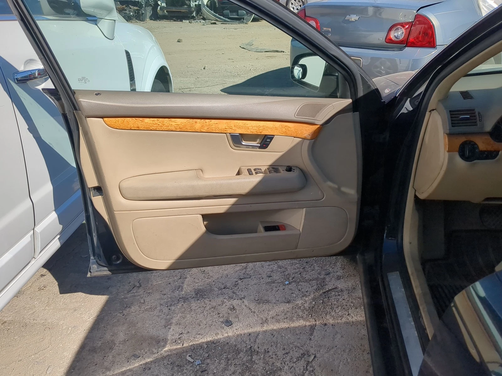 2005-2008 Audi A4 Tan Door Interior Trim Panel - Rear, Left (Driver) (Used OEM)
