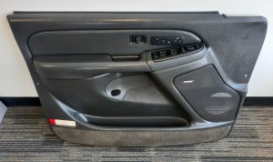 2003-2007 GMC Sierra 3500 Black Door Interior Trim Panel - Rear, Left (Driver) (Used OEM)