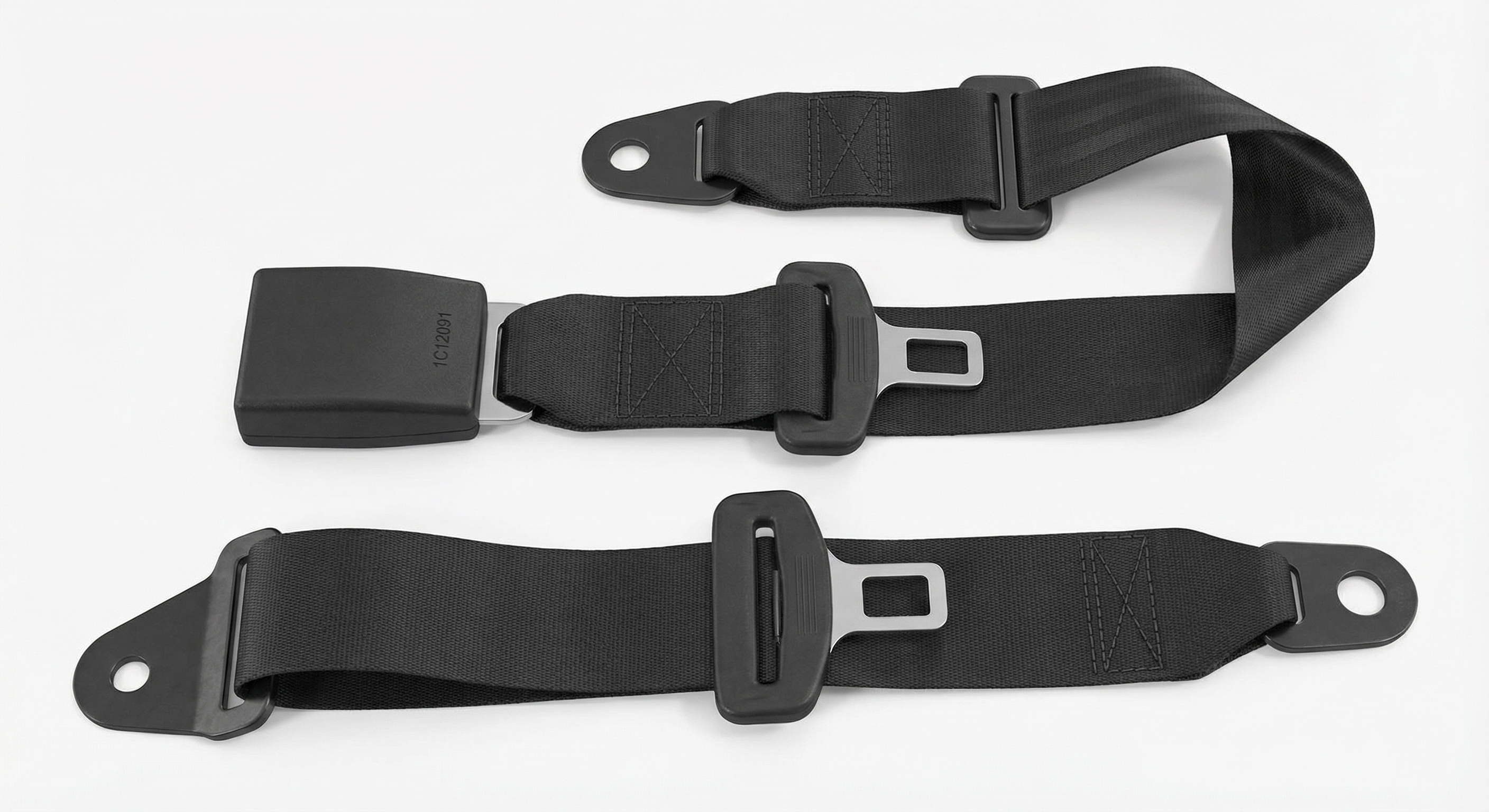 2010-2016 BMW 528i Black Seat Belt Assembly with Pretensioner - Rear (Used OEM)