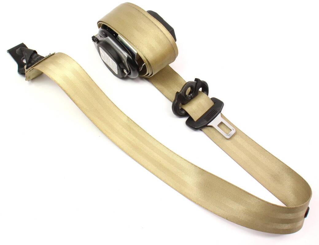 2005-2008 Audi A4 Tan Seat Belt Assembly - Rear, Left (Driver) (Used OEM)