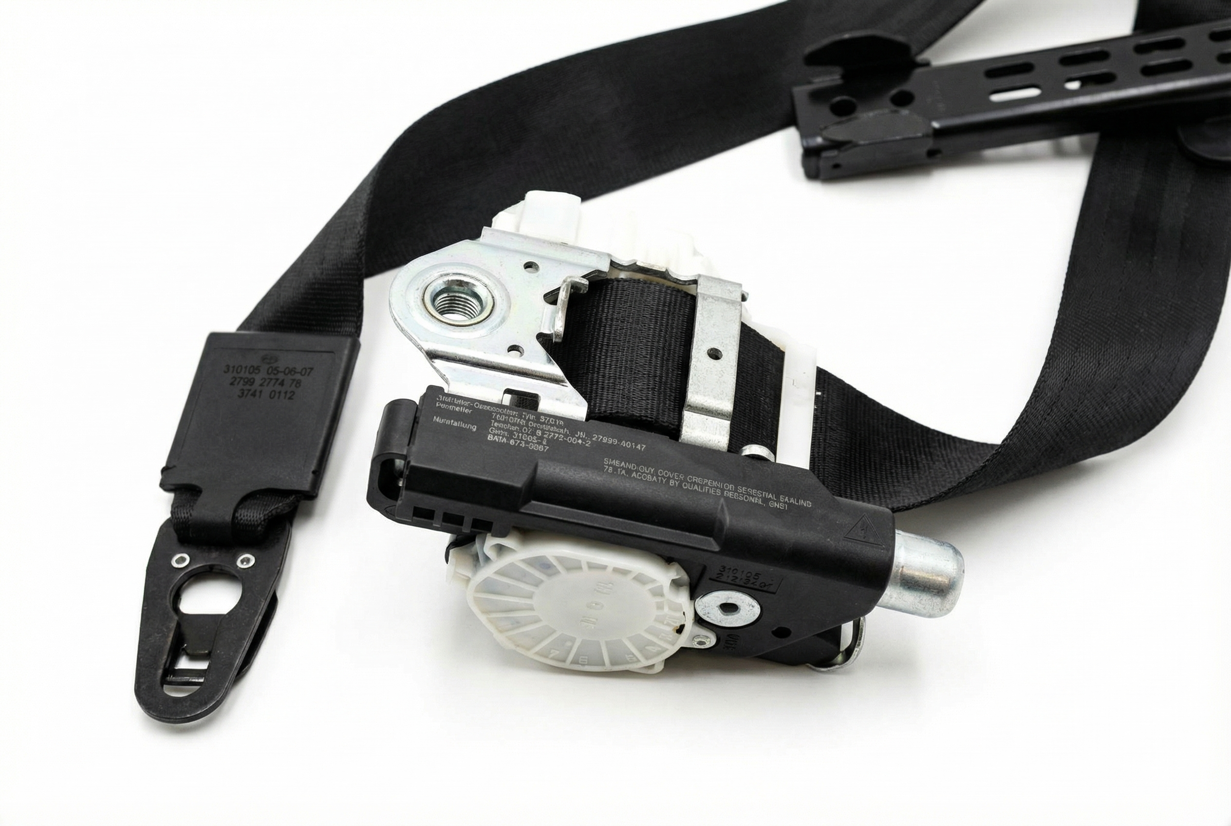 2007-2015 Audi Q7 Black Seat Belt Assembly - Front, Right (Passenger) (Used OEM)
