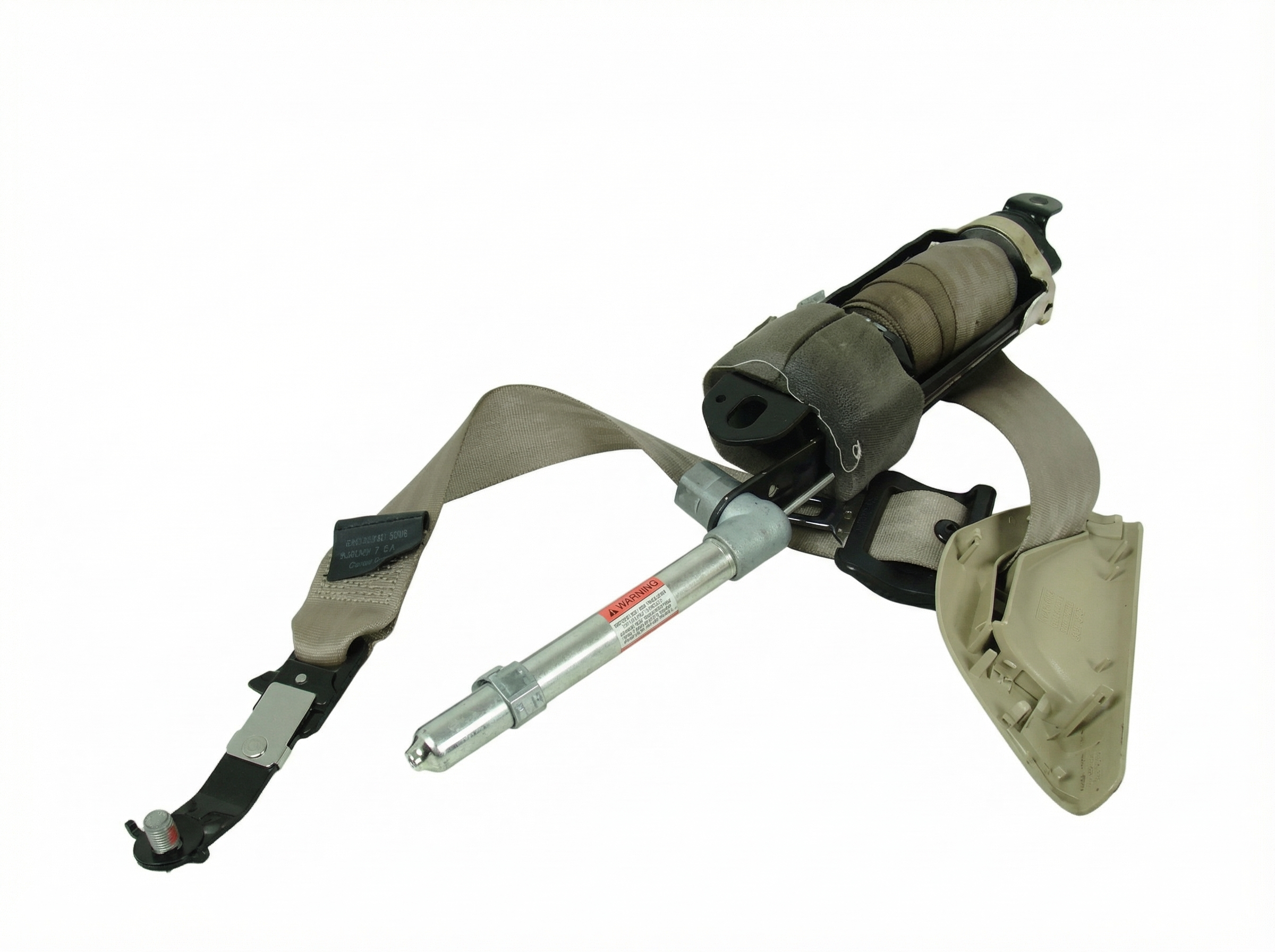 1999-2001 Saab 9-5 Gray Seat Belt Assembly with Pretensioner - Front, Right (Passenger) (Used OEM)