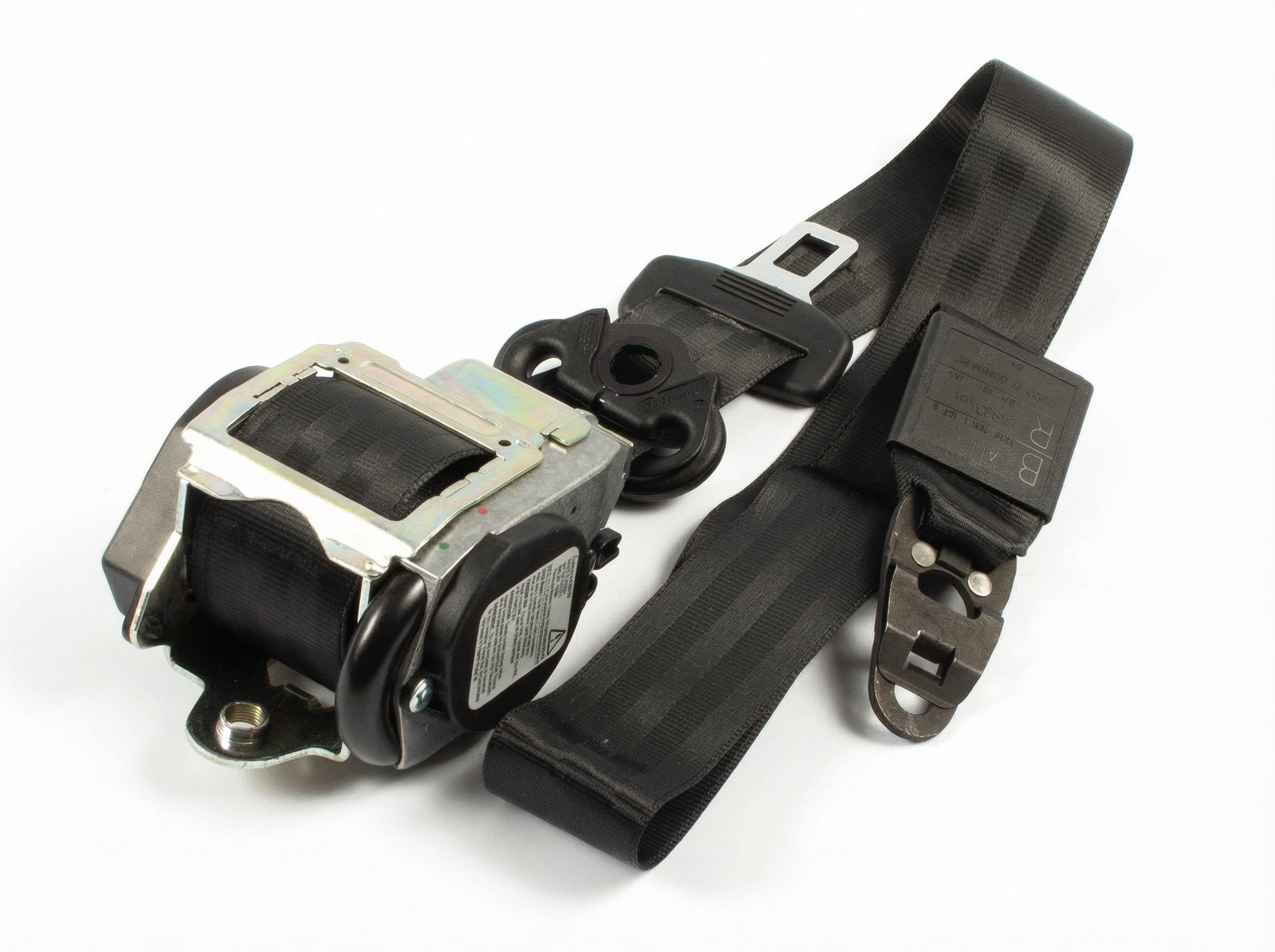 2005-2011 Audi A6 Black Seat Belt Assembly - Front, Right (Passenger) (Used OEM)