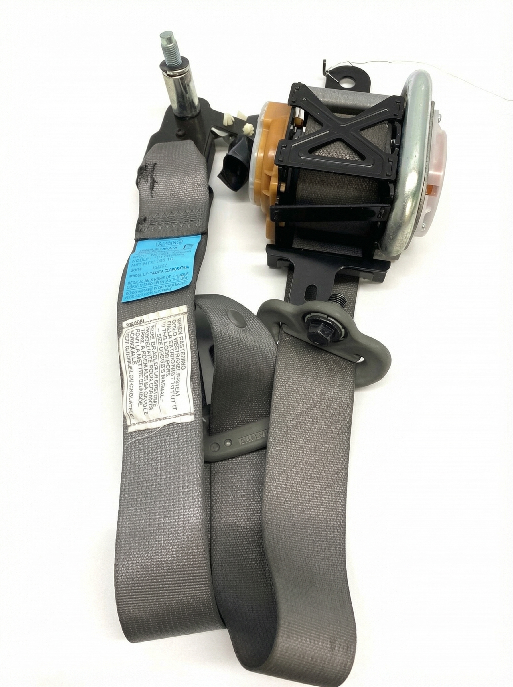 2005-2007 Hyundai Tucson Tan Seat Belt Assembly with Pretensioner - Front, Right (Passenger) (Used OEM)