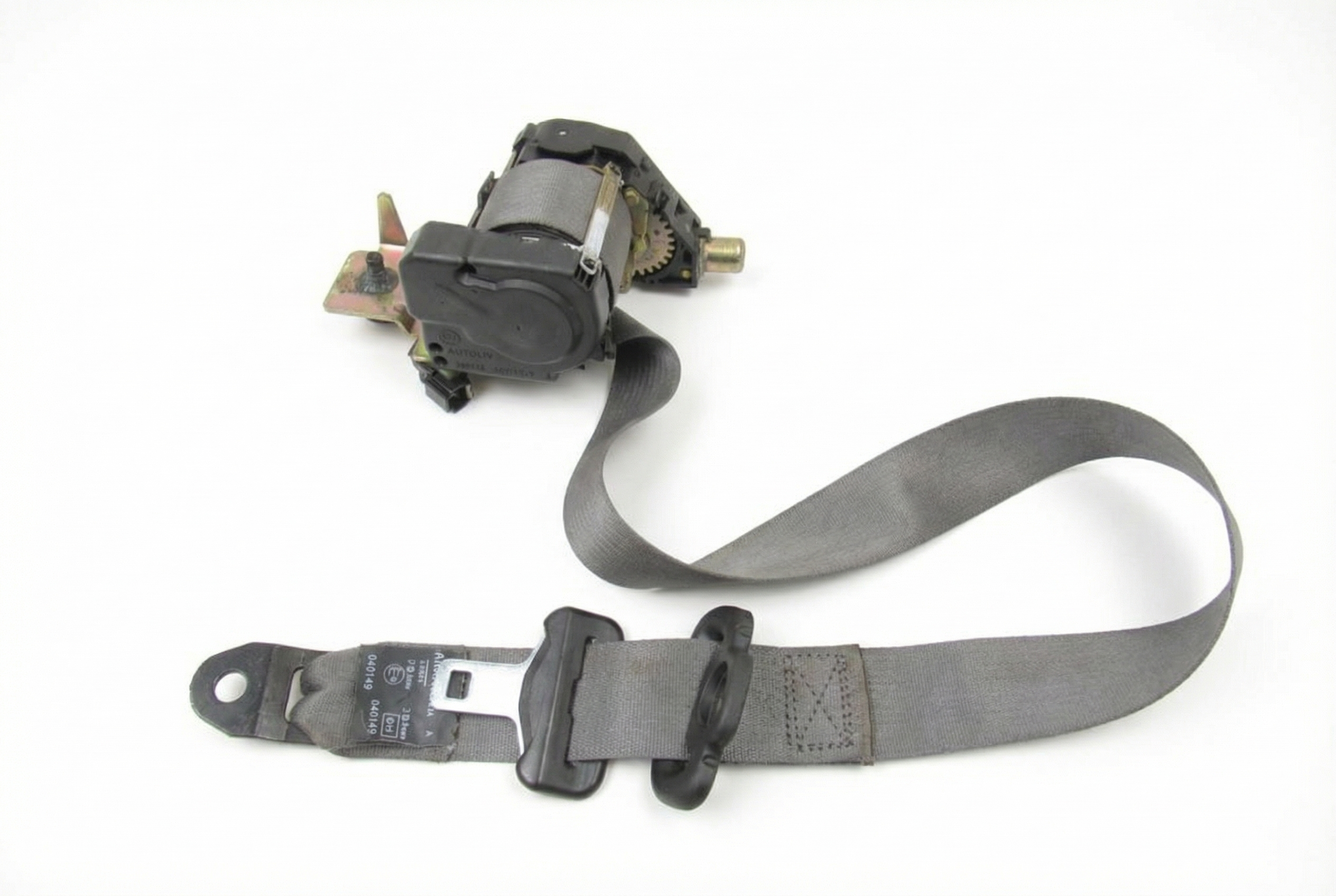 2000 Jaguar S-Type Brown Seat Belt Buckle with Pretensioner - Front (Used OEM)