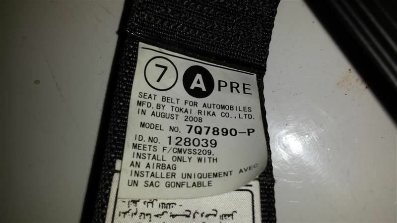 2008-2009 Lexus IS F Tan Seat Belt Buckle with Pretensioner - Front (Used OEM)