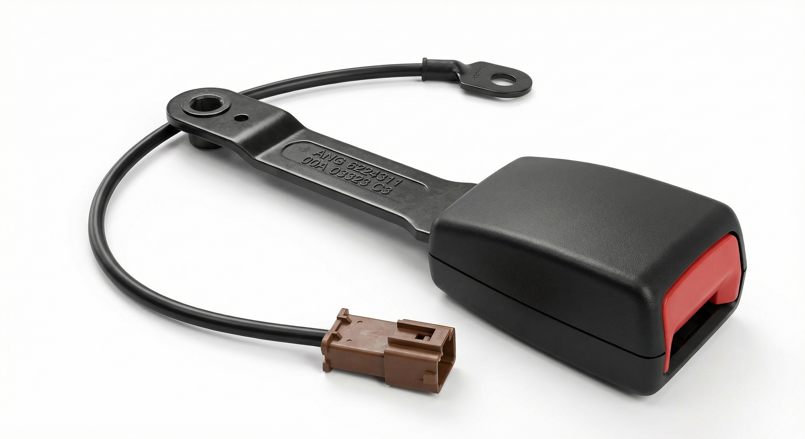 2003-2004 Ford Crown Victoria Tan Seat Belt Buckle with Pretensioner - Front, Right (Passenger) (Used OEM)