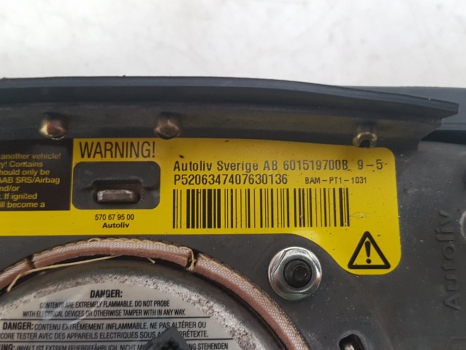 2003-2005 Saab 9-5 Gray Steering Wheel Air Bag (Used OEM)