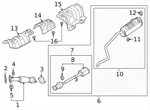 2018-2020 Kia Rio Downstream Catalytic Converter - Rear, Front, Rear (EPA Re-Certified OEM)