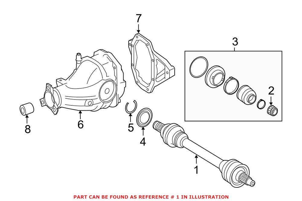 2012-2015 Mercedes-Benz ML350 Drive Axle Shaft Assembly - Rear (Used OEM)