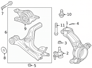 2022-2024 Honda Civic Steering Knuckle and Lower Control Arm Assembly - Front, Left (Driver) (Used OEM)