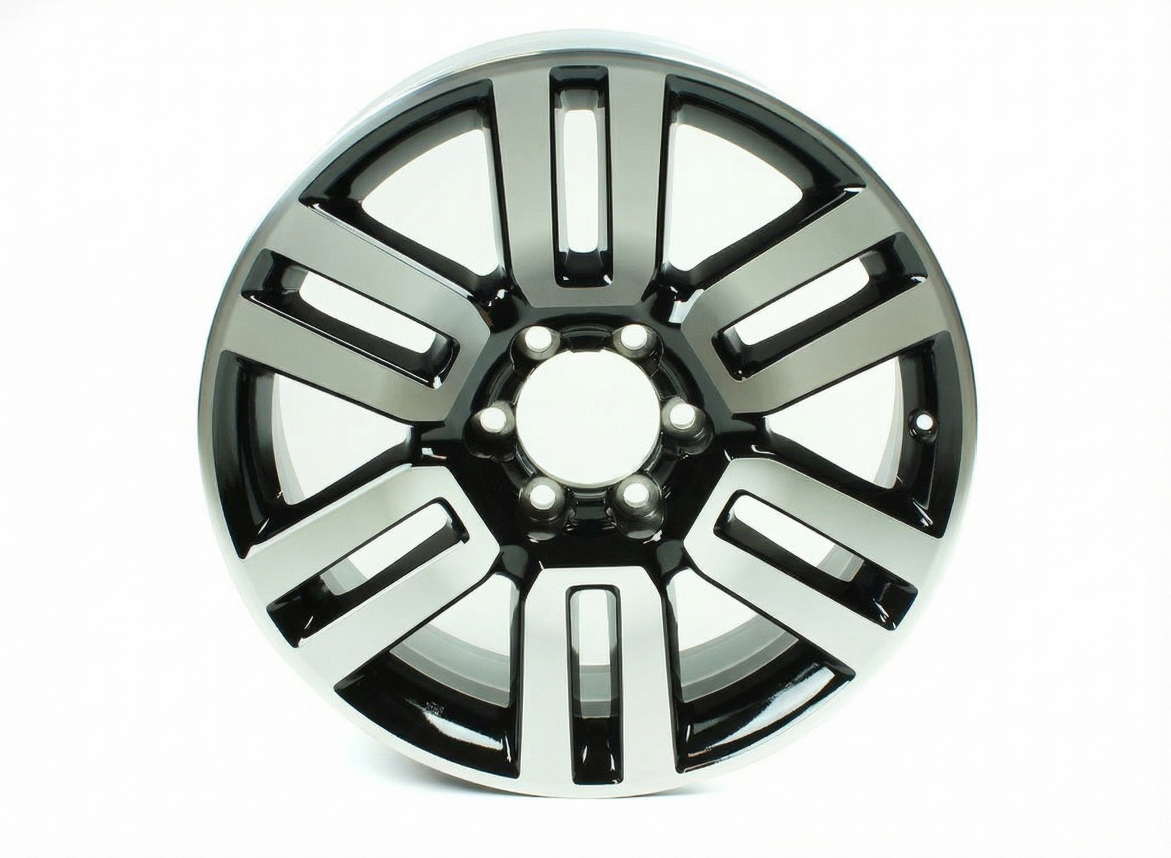 2014-2024 Toyota 4Runner Black 20x7 6-Double-Spoke Machined Black Alloy Wheel (Remanufactured OEM)