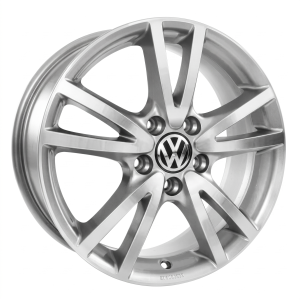 2008-2009 Volkswagen Golf Silver 17x7 5 Double-Spoke Silver Alloy Wheel (Used OEM)