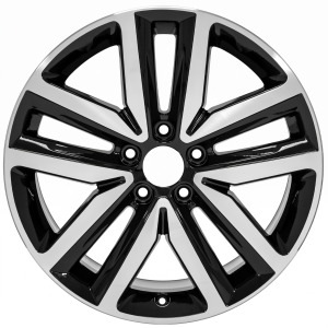2012-2018 Volkswagen Jetta Silver 18x7.5 5-Spoke Machined Black Alloy Wheel (Used OEM)