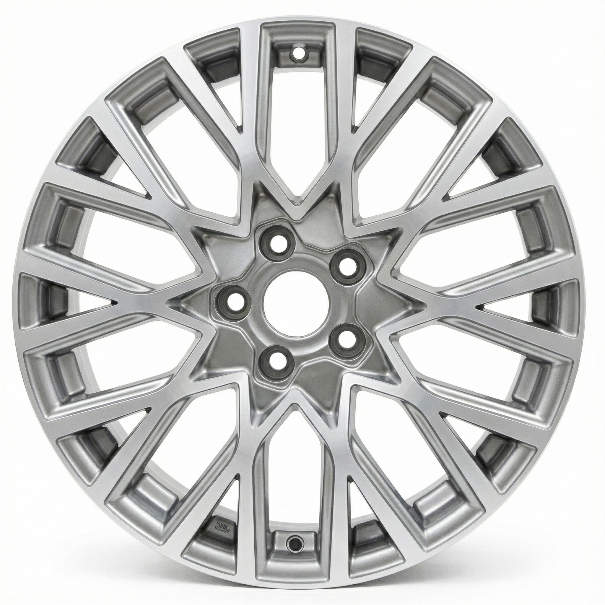 2016-2018 Fiat 500X Black 10-Spoke Machined Charcoal Alloy Wheel (Remanufactured OEM)