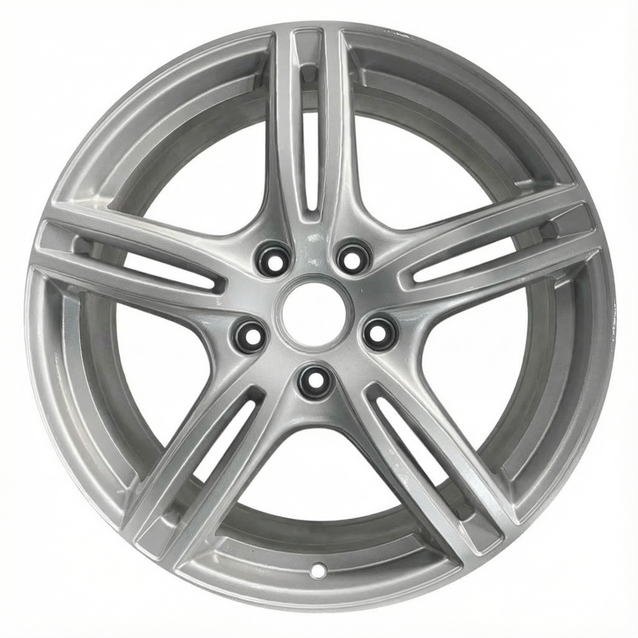 2017-2023 Porsche Panamera Silver 20x9.5 Slotted Spoke Bright Hyper Painted Front Alloy Wheel (Remanufactured OEM)