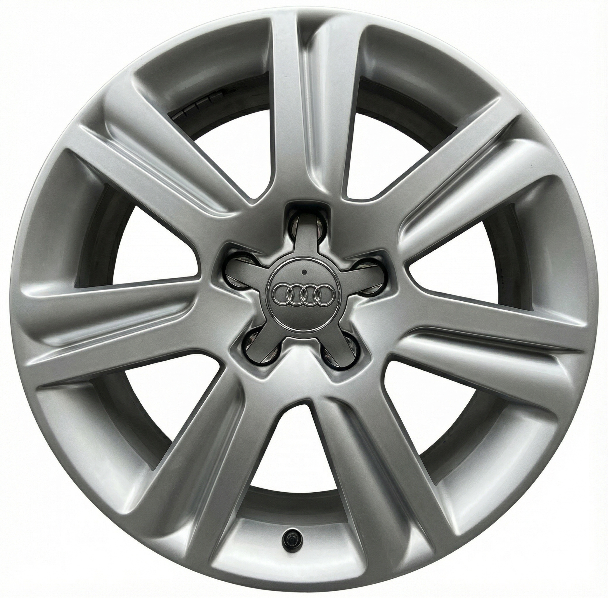 2009-2015 Audi A4 7-Spoke Silver Painted Alloy Wheel - Rear, Right (Passenger) (Used OEM)