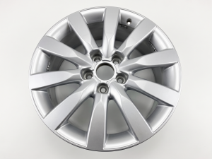 2009-2016 Audi A4 Silver 17x8 10-Spoke Silver Painted Alloy Wheel (Used OEM)