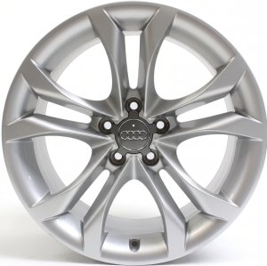 2013-2016 Audi A4 Silver 19x8 5 Double Spoke Bright Hyper Painted Alloy Wheel (Used OEM)