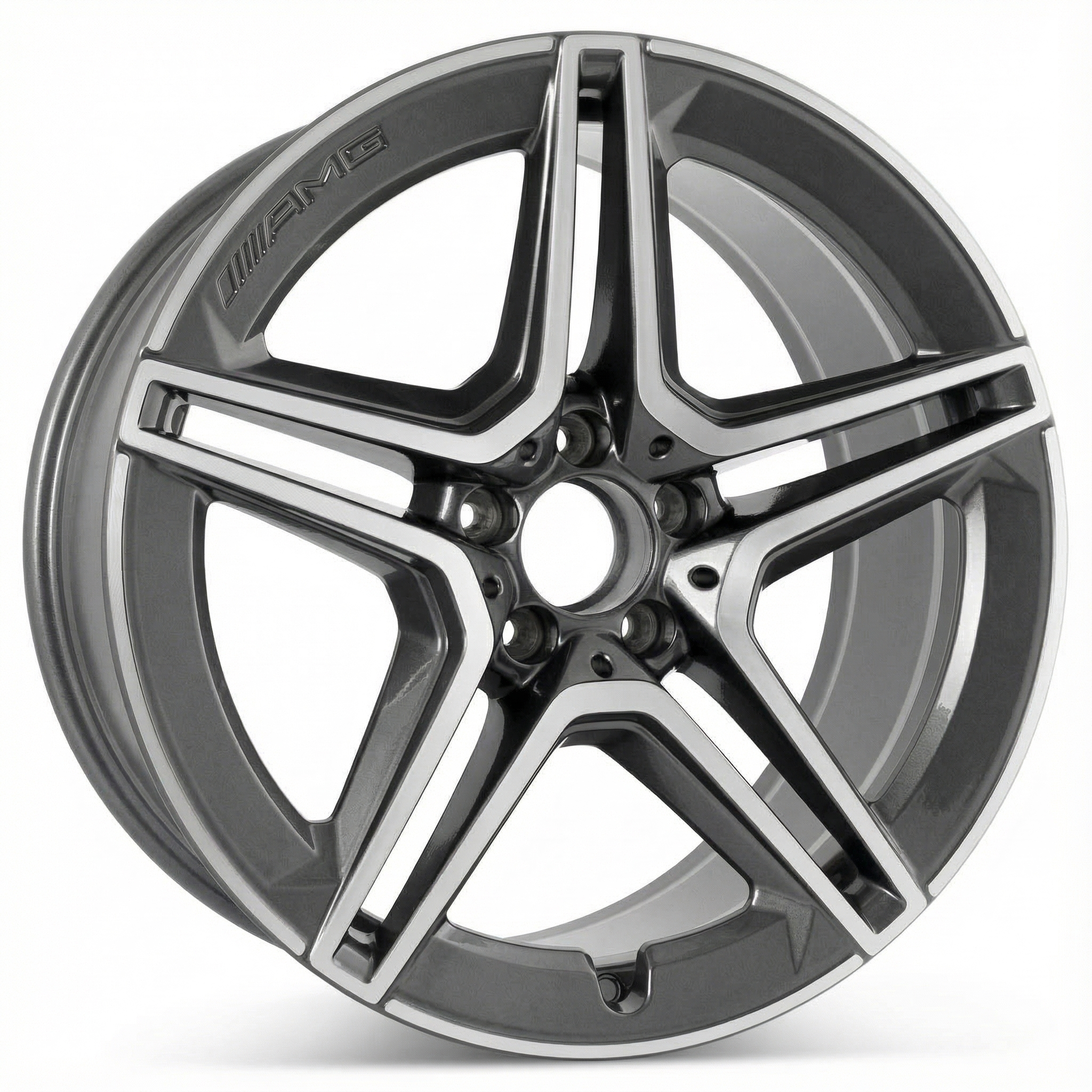 2019-2023 Mercedes-Benz CLS550 Black 19x9 5-Double-Spoke Machined Charcoal Alloy Wheel (Remanufactured OEM)