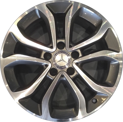 2015-2021 Mercedes-Benz C280 Black 17x7 10-Spoke Machined Charcoal Alloy Wheel (Remanufactured OEM)