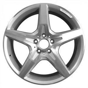 2013-2020 Mercedes-Benz S500 Silver 19x9.5 5-Spoke Machined Silver Alloy Rear Wheel (Remanufactured OEM)