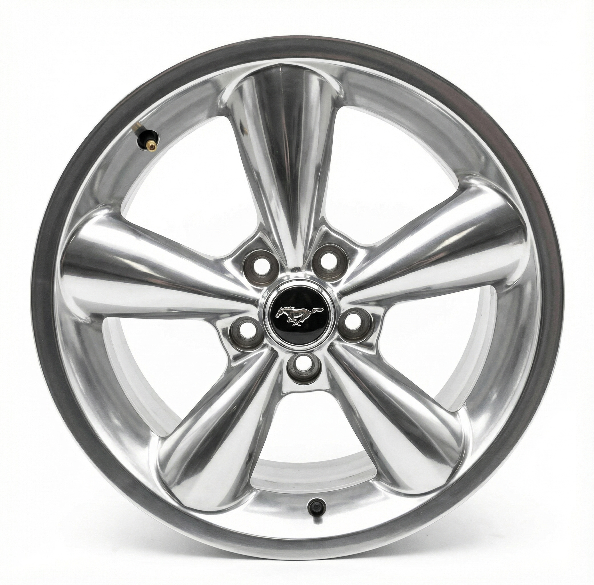 2006-2009 Ford Mustang Silver 18-Inch 5-Spoke Full Polished Aluminum Wheel (Remanufactured OEM)
