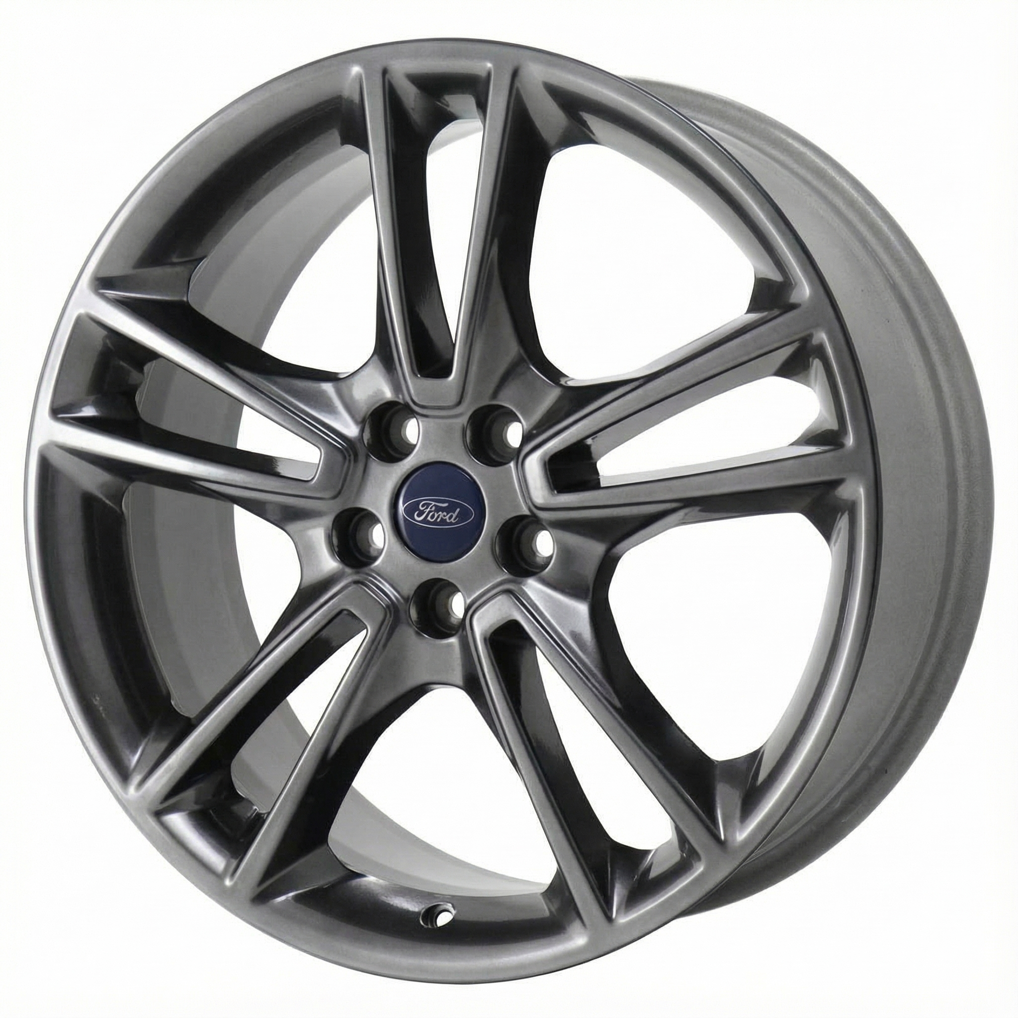 2013-2016 Ford Fusion Silver 19 Inch 5 Split-Spoke Hyper Silver Alloy Wheel (Remanufactured OEM)