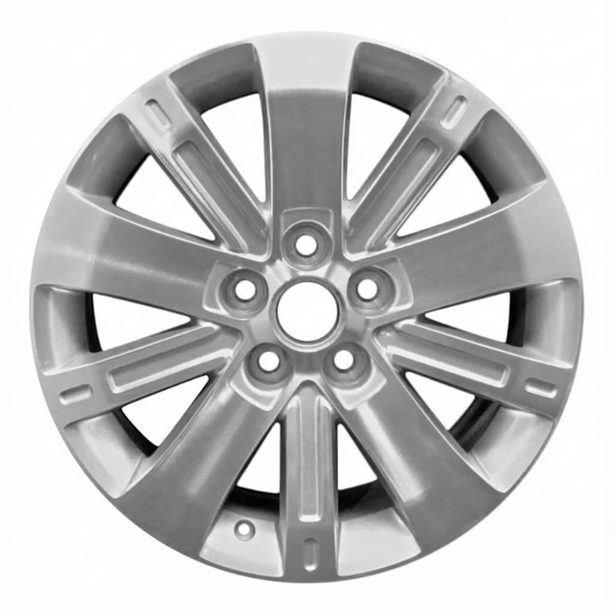 2010-2015 Chevrolet Equinox Silver 18x7 10-Spoke Machined Silver Alloy Wheel (Remanufactured OEM)