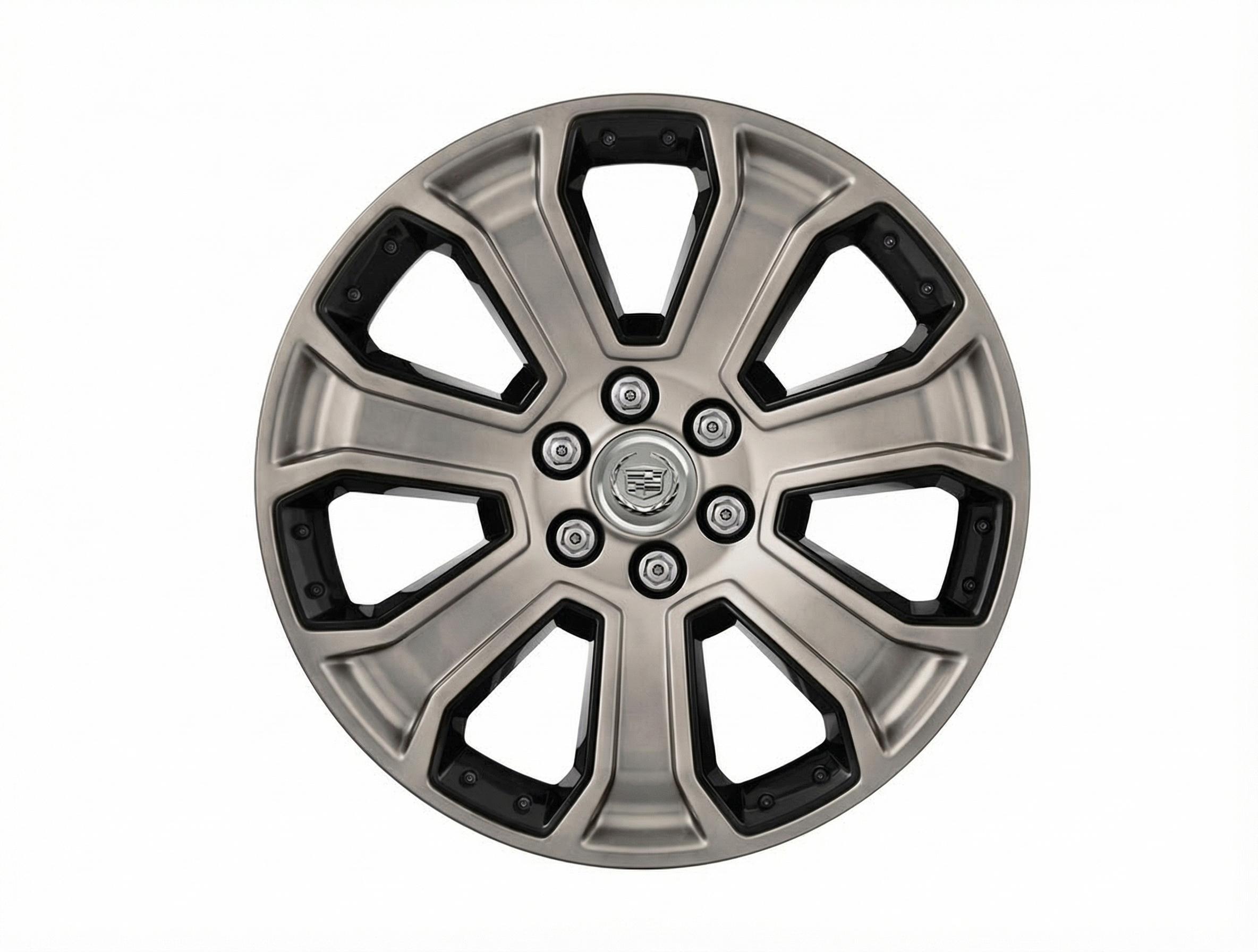 2014-2019 GMC Sierra 1500 Black 22x9 7-Spoke Silver and Black Alloy Wheel (Remanufactured OEM)