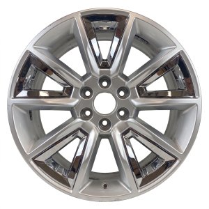 2019 GMC Sierra 1500 Silver 22x9 10-Spoke Double Medium Hyper Silver Alloy Wheel (Used OEM)