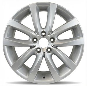 2011-2016 BMW 528i Silver 19x9 V-Spoke Painted Silver Alloy Rear Wheel (Remanufactured OEM)