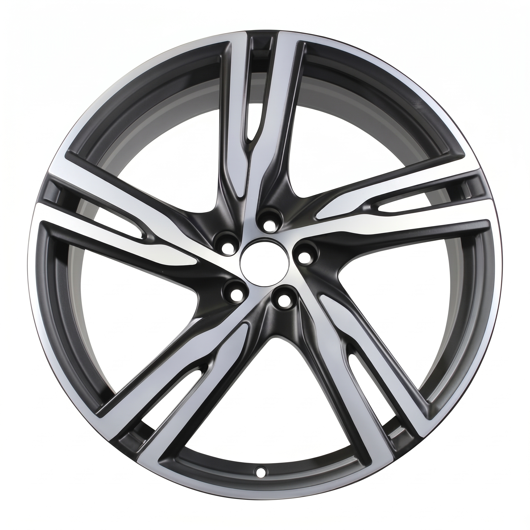 2017 Volvo XC60 Black 20x8 5-Split-Spoke Machined Black Alloy Wheel (Remanufactured OEM)