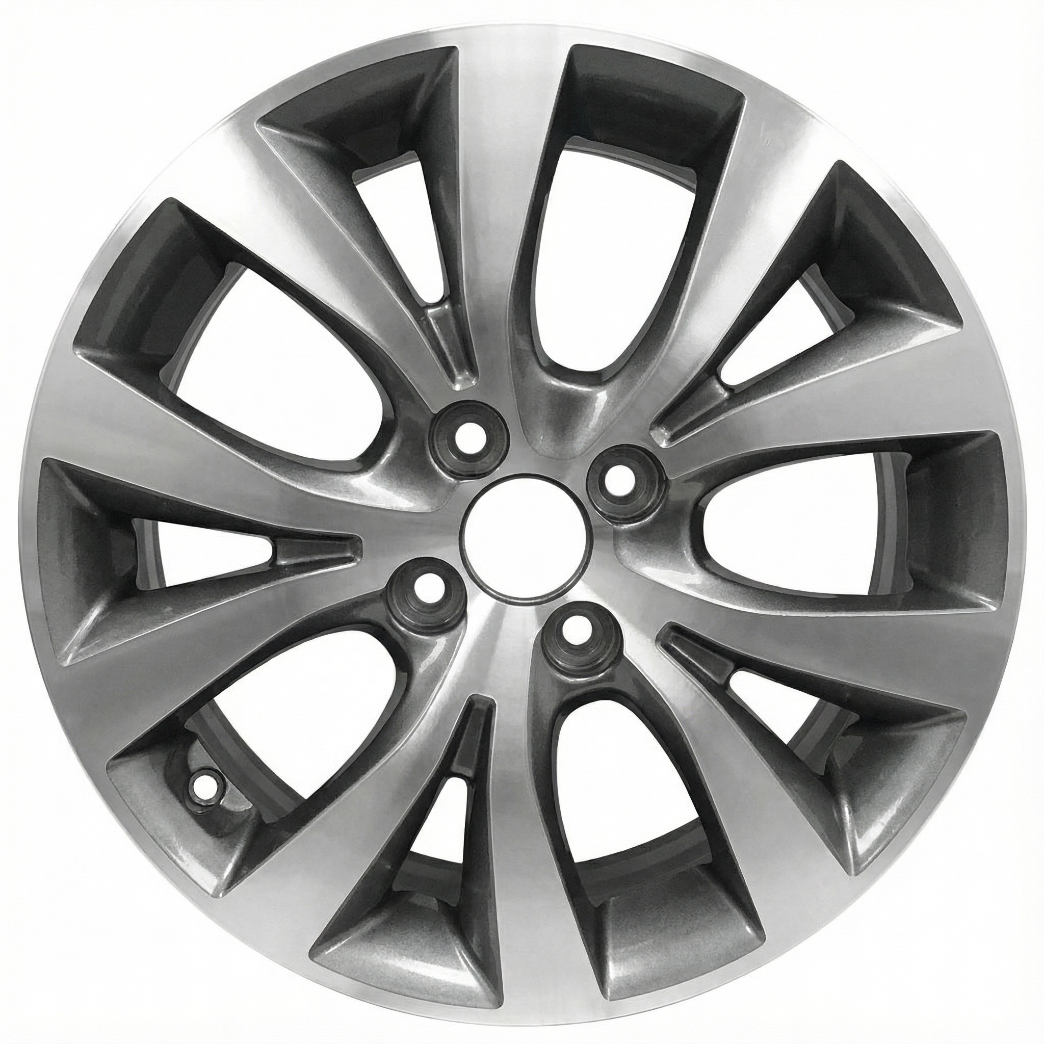 2015-2017 Hyundai Accent Black Machined Charcoal Alloy Wheel (Remanufactured OEM)