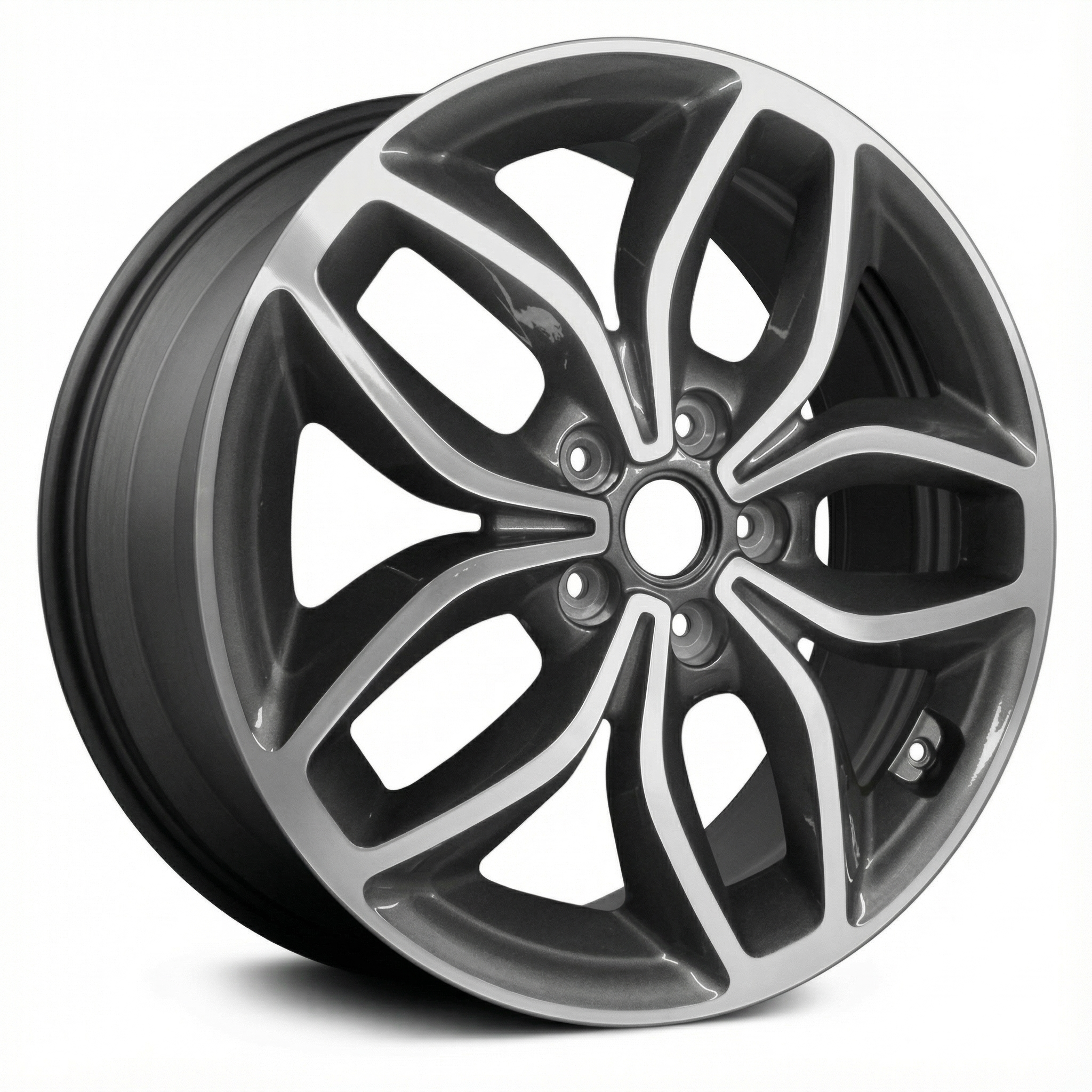 2014-2016 Kia Forte Koup Black 18-Inch Machined Charcoal Alloy Wheel (Remanufactured OEM)