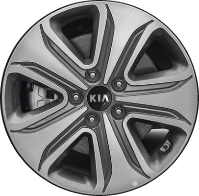 2016-2019 Kia Optima Black 17-inch 5-Spoke Machined Charcoal Alloy Wheel (Remanufactured OEM)