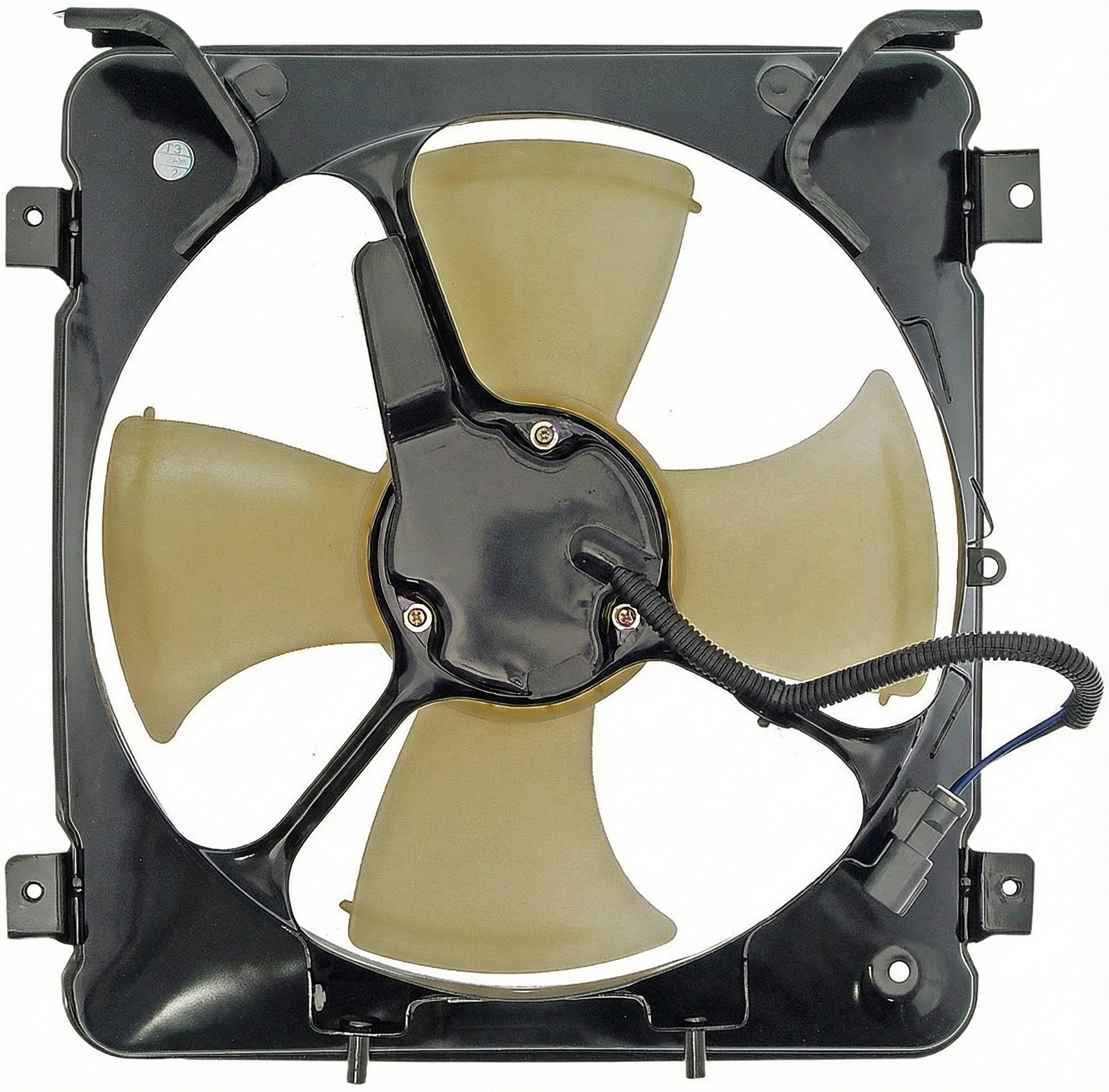 1999-2000 Honda Civic A/C Condenser Fan Motor with Steel Shroud - Left (Driver) (Used OEM)