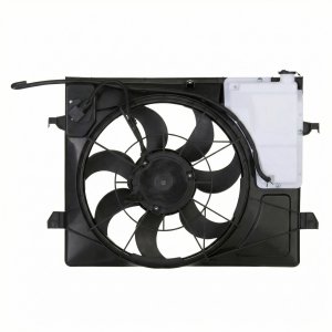 2010-2013 Kia Forte Koup A/C Condenser Fan Motor Assembly with Shroud and Reservoir (Used OEM)