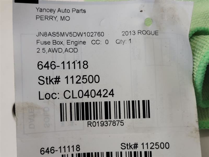 2014-2015 Nissan Rogue Select Underhood Fuse Box Assembly (Used OEM)