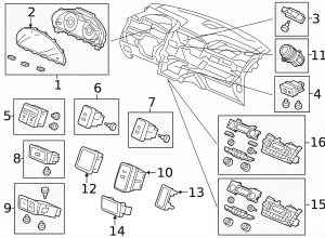 2011-2017 Honda Odyssey Power Sliding Door Switch (Used OEM)
