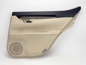 2017-2022 BMW 530i Ivory (White) Door Interior Trim Panel with Sunshade - Rear, Left (Driver) (Used OEM)