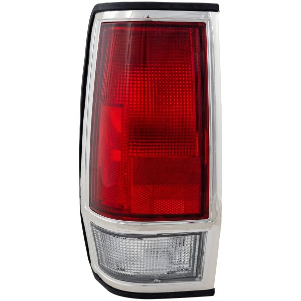 Tail Light for 1985-1986 Nissan Pickup, Left (Driver) Side, Lens and Housing with Chrome Trim, Replacement