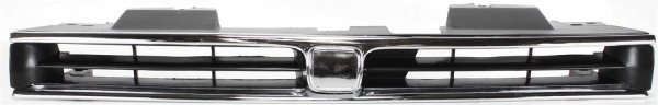 Chrome Shell/Painted Black Insert Grille for 1992-1993 Honda Accord, Replacement