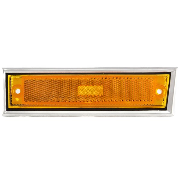 Front Side Marker Light for Chevrolet Suburban (1981-1991), Left (Driver) Side, Lens and Housing with Chrome Trim, Replacement